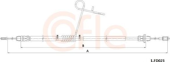Трос ручника (тросик ручного тормоза) Cofle. Артикул 92.1.FD023