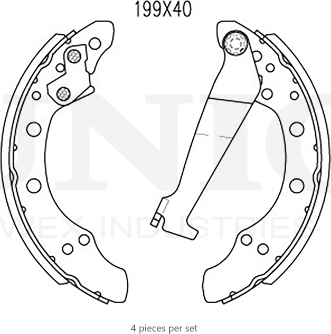Колодки тормозные барабанные, комплект (Unio). Артикул BRP-10024
