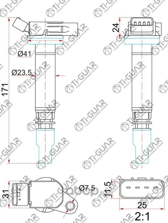 Катушка зажигания TI-GUAR для TOYOTA RAV4 /2012-, ALA49, ASA4, AVA4, ZSA, CAMRY. Артикул TG9091902256