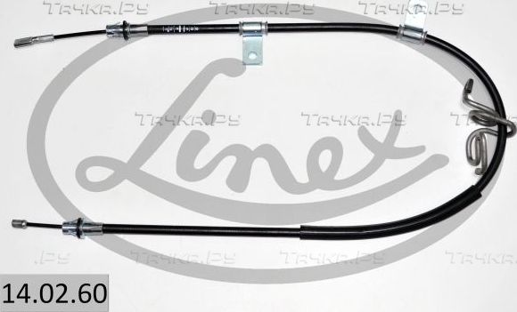 Трос ручника (тросик ручного тормоза) Linex. Артикул 14.02.60