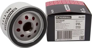 Фильтр масляный Nissan Almera (G15, N16) 02-, Nissan Note (E11) 0 Marshall ML111 Marshall. Артикул ML1111
