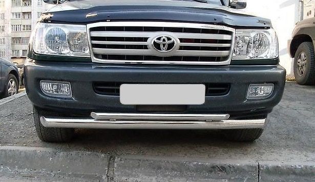 Зашита переднего бампера d76/63 (дуга) для Toyota Land Cruiser 100 1998-2007. Артикул LHZ-000458
