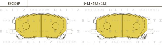 Колодки тормозные LEXUS RX300 03- перед. (Blitz). Артикул BB0305P