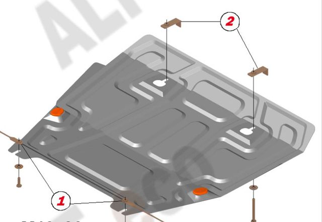 Защита алюминиевая Alfeco для картера и КПП Nissan X-Trail T31 2007-2014. Артикул ALF.15.14 AL4