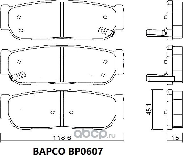 Колодки тормозные дисковые BP0607, (Bapco) Bapco. Артикул BP0607