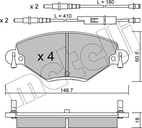 Тормозные колодки Metelli. Артикул 22-0331-0