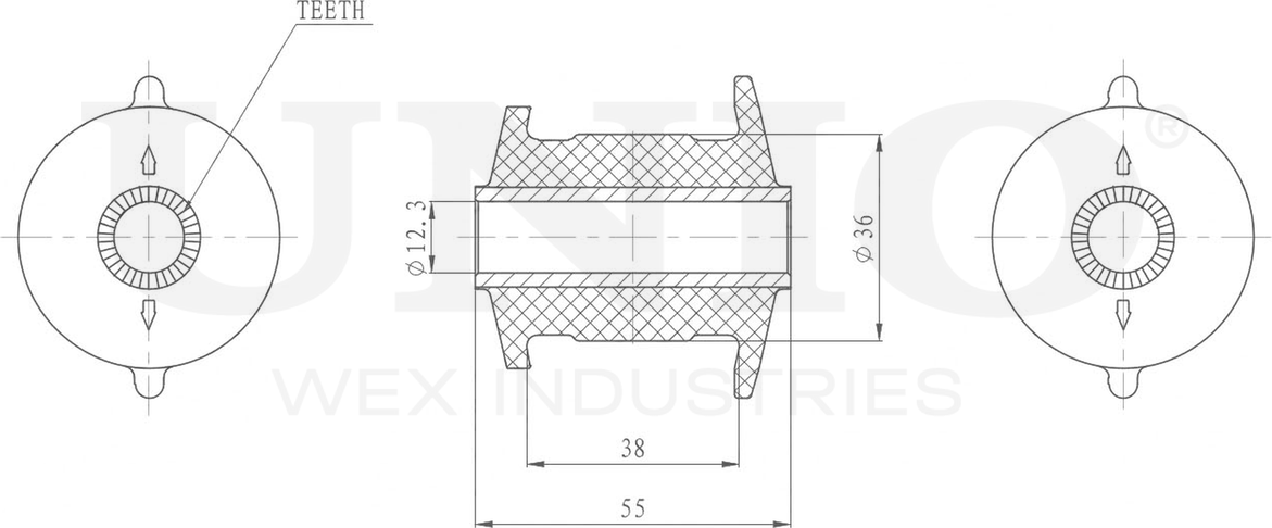 Сайлентблок реактивной тяги (Unio). Артикул RMP-20436
