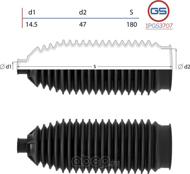 Пыльник рулевой рейки Hyundai i30 2012-2017, KIA CEED 2012-2018, KIA Cerato III (GS). Артикул 1PGS3707