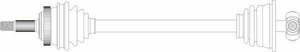 Полуось (привод в сборе, приводной вал) General Ricambi передняя левая для Renault Laguna I 1993-2001. Артикул RE3122
