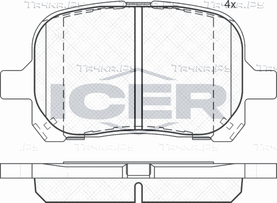 Тормозные колодки Icer передние для Toyota Avalon I 1998-1999. Артикул 181632