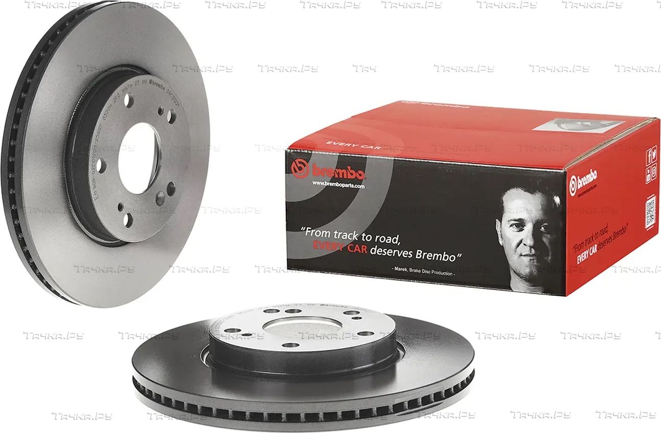 Тормозной диск Brembo PRIME LINE - UV Coated передний для Honda Civic X 2017-2026. Артикул 09.C312.21