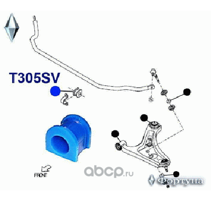 48815-B4031 сайлентблоки полиуретановые (Фортуна). Артикул T305SV