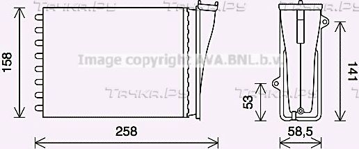 Радиатор отопителя (печки) AVA для Peugeot 2008 I 2013-2026. Артикул PE6413