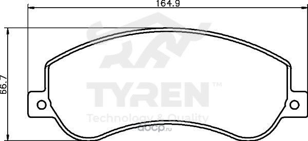 Колодки тормозные дисковые | перед | (Tyren). Артикул TYR1213571