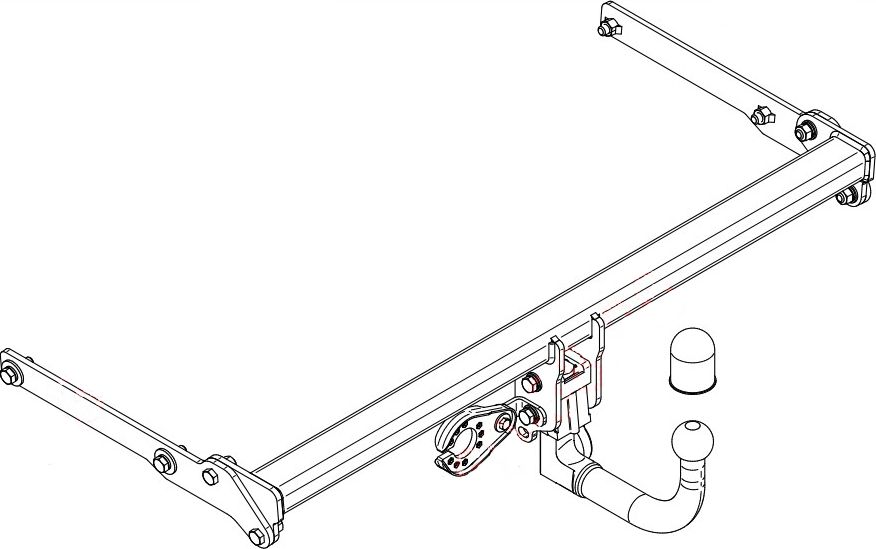 Фаркоп Steinhof для Toyota Prius IV (XW50) 2015-2026 лифтбек, гибрид. Быстросъемный крюк. Артикул T-179