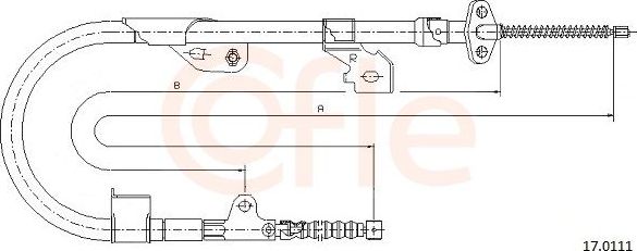 Трос ручника (тросик ручного тормоза) Cofle. Артикул 17.0111
