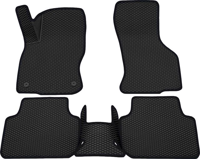 Коврики Rezkon 3D EVA Ромб резиновые для салона Skoda Octavia A8 2019-2026 Черный кант. Артикул 9230010401