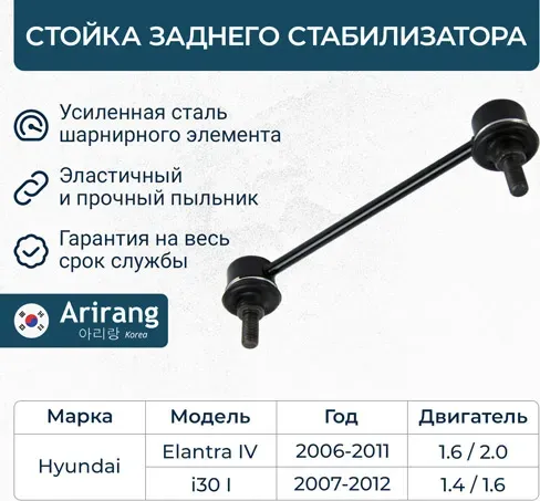 Стойка стабилизатора задняя (Arirang). Артикул ARG821036
