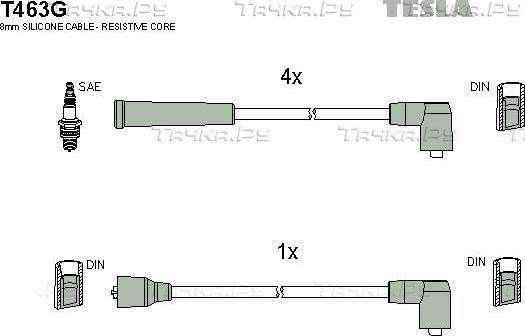 Высоковольтные провода (провода зажигания) (комплект) Tesla. Артикул T463G