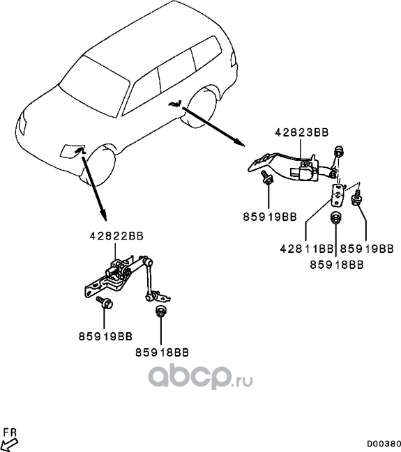Стойка (тяга) стабилизатора Mitsubishi. Артикул 8651A065