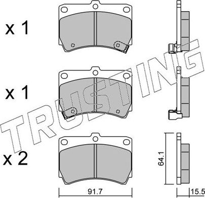 Тормозные колодки Trusting передние для Mazda 323 III (BF) 1989-1994. Артикул 203.0