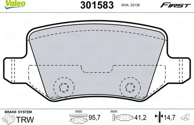 К-т дисков. тормоз. колодок (Valeo). Артикул 301583
