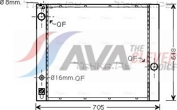 Радиатор охлаждения двигателя AVA ** CLEVER FIT **. Артикул AUA2166