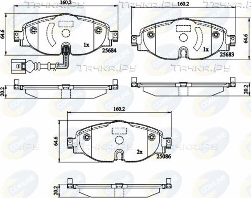 Тормозные колодки Comline Comline передние для Volkswagen Golf VII 2012-2026. Артикул CBP12158