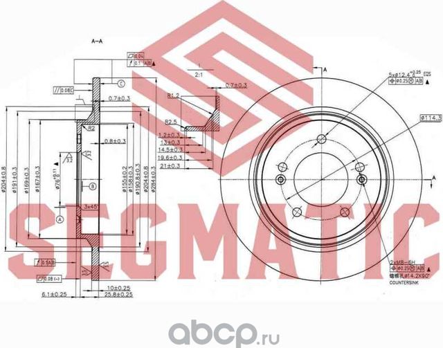 ДИСК ТОРМОЗНОЙ (Segmatic). Артикул SBD30093440