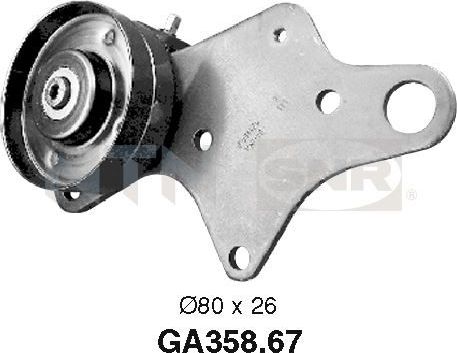 Натяжной ролик (натяжитель) приводного поликлинового ремня NTN / SNR для Nissan Micra K11 2000-2001. Артикул GA358.67