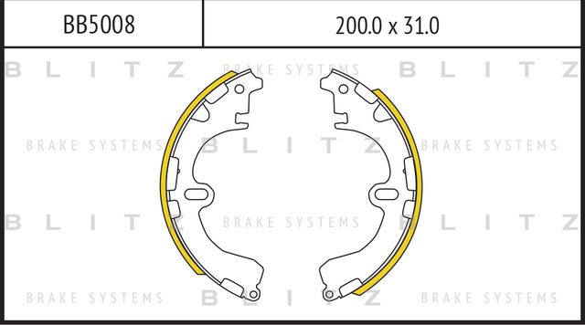 Колодки тормозные TOYOTA COROLLA -02 задн.барабан. (Blitz). Артикул BB5008