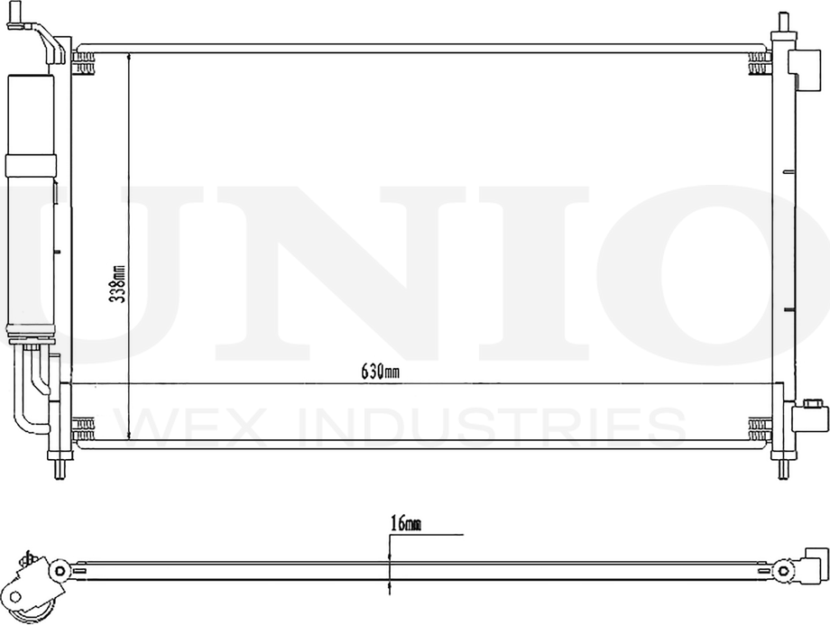Радиатор кондиционера (Unio). Артикул RAD-30035