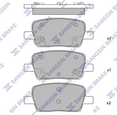 Тормозные колодки Sangsin Hi-Q. Артикул SP4116