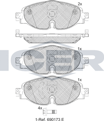 Тормозные колодки Icer. Артикул 182111-204