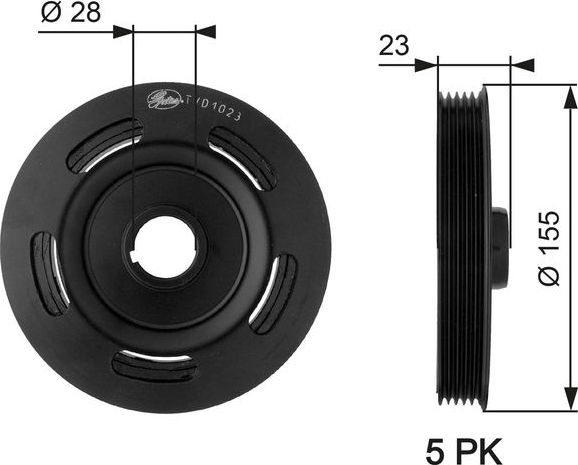 Шкив коленвала Gates DriveAlign®. Артикул TVD1023