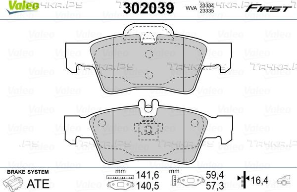 Тормозные колодки Valeo First. Артикул 302039