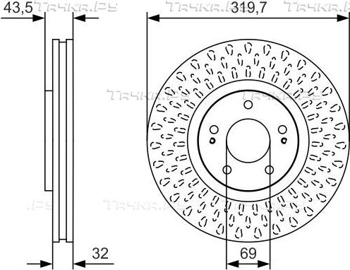 Тормозной диск Bosch передний для Mitsubishi Lancer VII 1998-1998. Артикул 0 986 479 T01