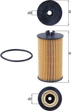 Масляный фильтр Mahle для Chevrolet Tracker III (Trax) 2012-2026. Артикул OX 401D