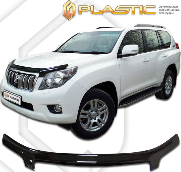 Дефлектор СА Пластик для капота (Classic черный) Toyota Land Cruiser Prado 2009-2013. Артикул 2010010104863