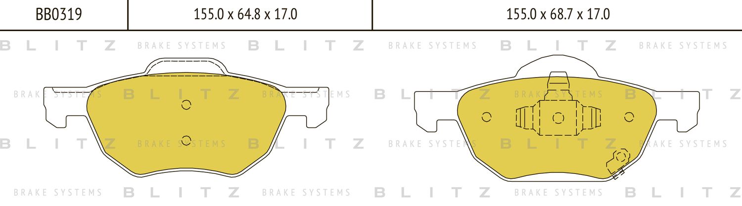 Колодки тормозные HONDA ACCORD 03- перед. (Blitz). Артикул BB0319