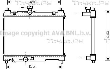 Радиатор охлаждения двигателя AVA. Артикул TOA2251