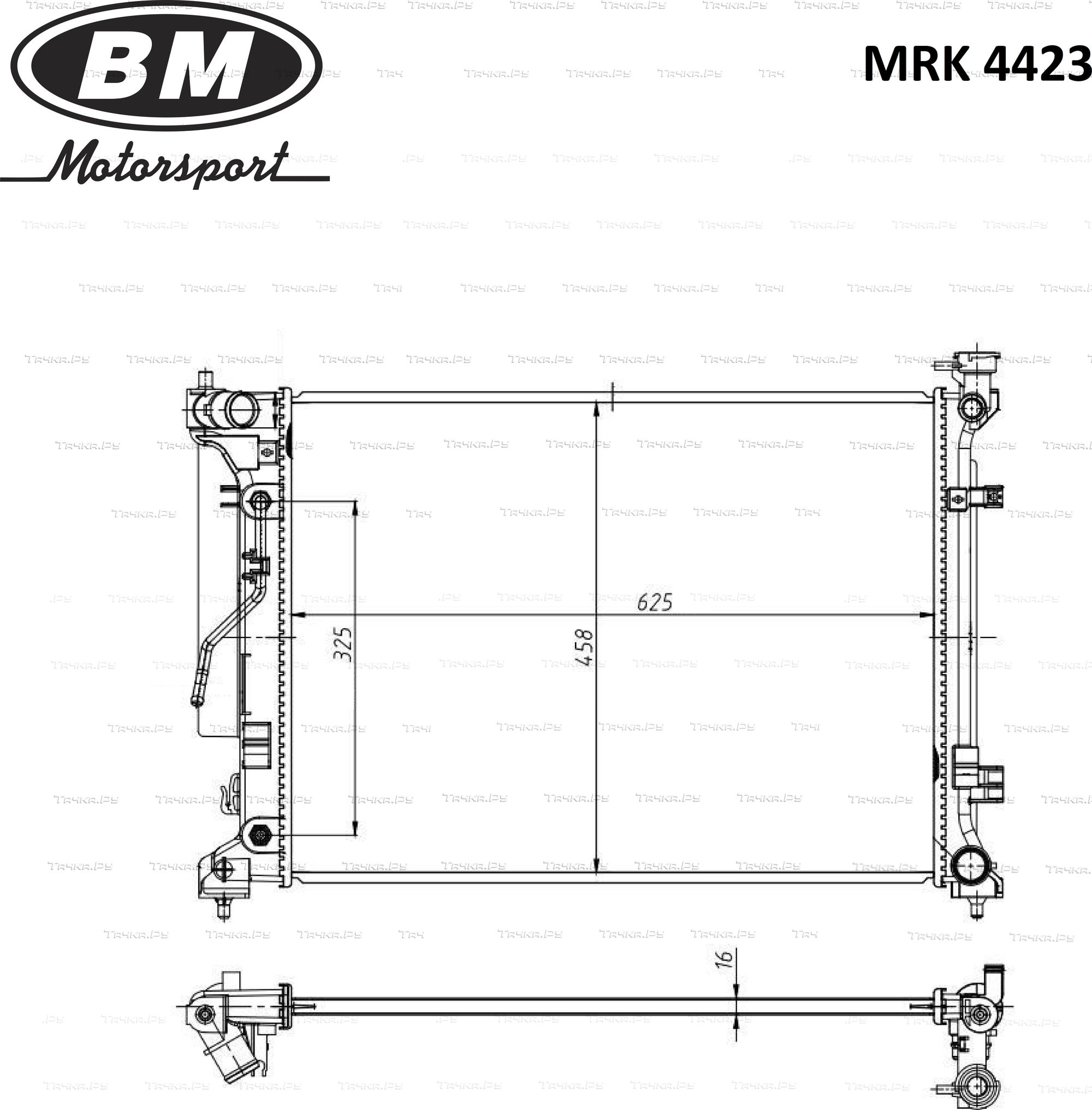 Радиатор двигателя KIA OPTIMA IV 16- AT/ AC +/ (BM). Артикул MRK4423
