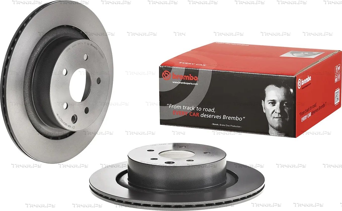 Тормозной диск Brembo PRIME LINE - UV Coated задний для Infiniti EX I (J50) 2008-2013. Артикул 09.D689.11