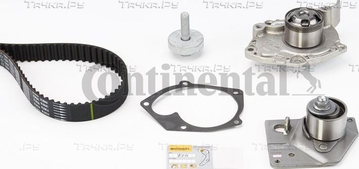 Помпа (водяной насос) с комплектом ремня ГРМ ContiTech для Nissan Primera P12 2002-2007. Артикул CT1064WP2