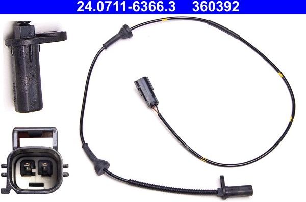 Датчик ABS ATE передний левый для Volvo XC90 I 2002-2014. Артикул 24.0711-6366.3