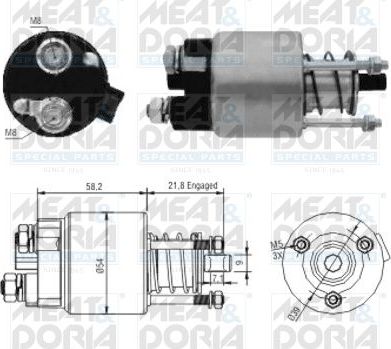 Втягивающее реле стартера Meat & Doria для Toyota Corolla E120, E130 2001-2007. Артикул 46102