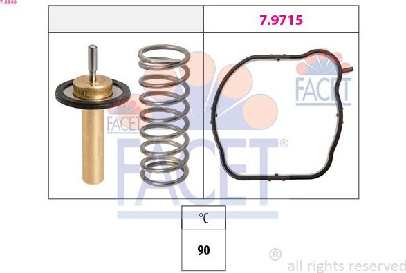 Термостат Facet Made in Italy - OE Equivalent. Артикул 7.8846