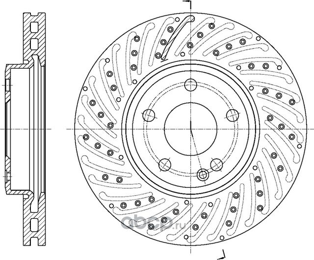 Диск тормозной вентилируемый (G-Brake). Артикул GR21539