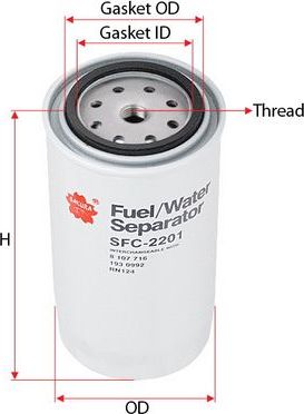 Топливный фильтр-сепаратор Sakura. Артикул SFC-2201