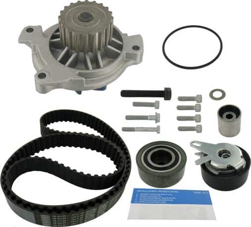 Помпа (водяной насос) с комплектом ремня ГРМ SKF. Артикул VKMC 01244